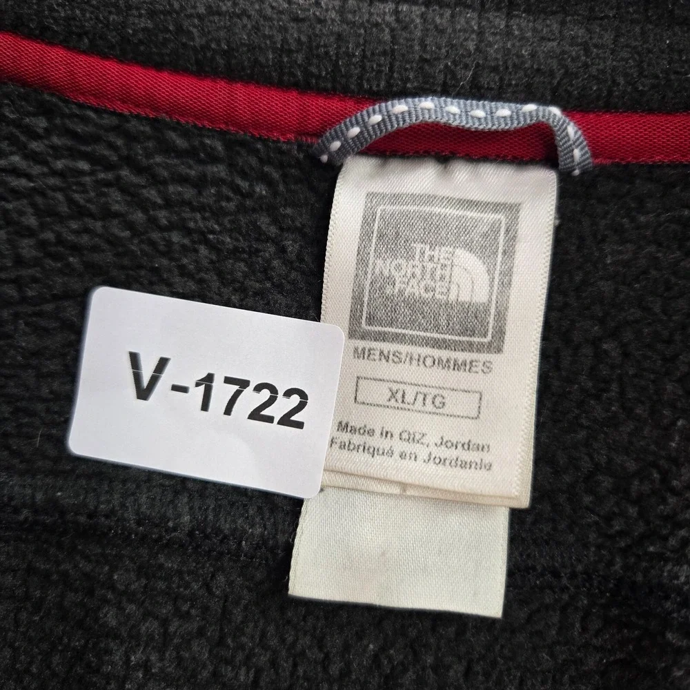 The North Face Men Jacket XL Gray Fleece Lined Logo Full Zip Mock Neck READ
